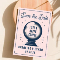 Grappige Magic Ball Roze Donkerblauw Save the date