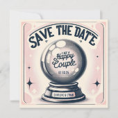 Grappige Magic Ball Roze Donkerblauw Save the date (Voorkant)