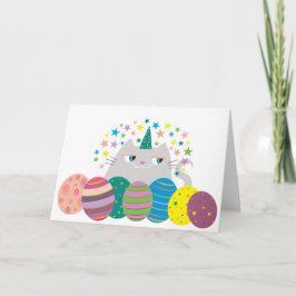 Grappige Magisch van de Sterren van Caticorn van Feestdagen Kaart