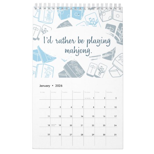 Grappige Mahjong citaten 2024 Kalender (Jan 2026)