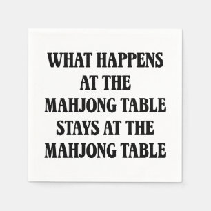 Grappige Mahjong-liefhebber Citaat Mahj Humor Host Servet