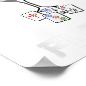 Grappige Mahjong Mah-tini Tail Joke Mahjong Poster (Hoek)