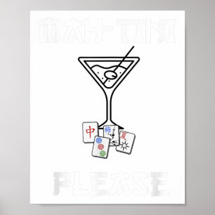 Grappige Mahjong Mah-tini Tail Joke Mahjong Poster