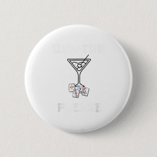 Grappige Mahjong Mah-tini Tail Joke Mahjong Ronde Button 5,7 Cm
