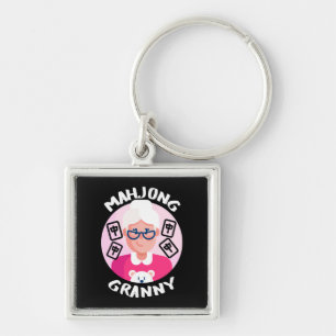 Grappige mahjong sleutelhanger