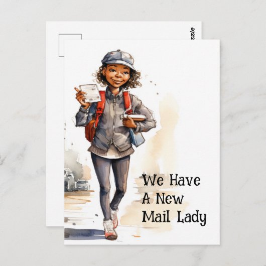 Grappige Mail Lady Bewegende Aankondiging Briefkaart (Voorkant / Achterkant)