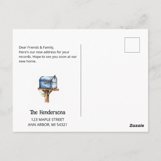 Grappige Mail Lady Bewegende Aankondiging Briefkaart (Achterkant)