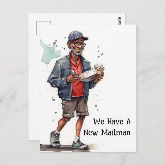 Grappige Mailman Bewegende Aankondiging Briefkaart (Voorkant / Achterkant)