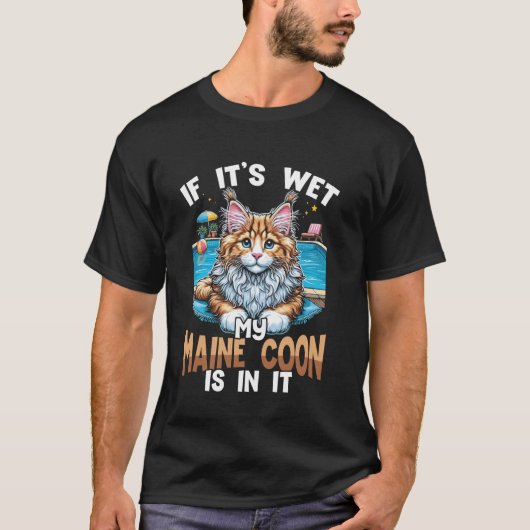 Grappige Maine Coon Kat Graphic T-shirt (Voorkant)