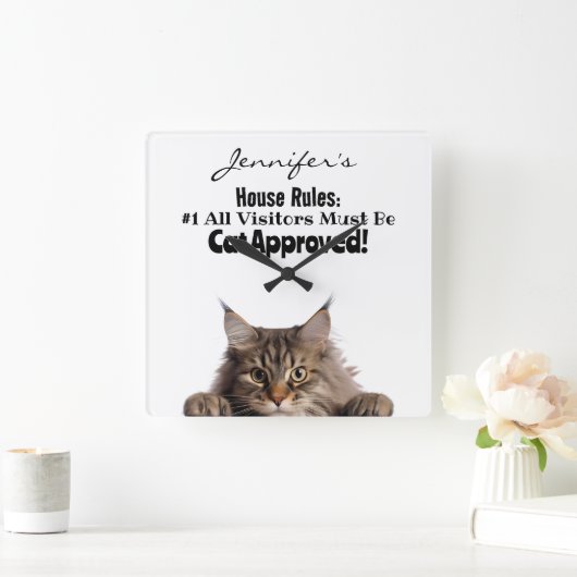 Grappige Maine Coon Kat Wandklok (Huis)