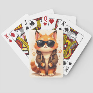 Grappige Maine Coon Kawaii Kat Pokerkaarten