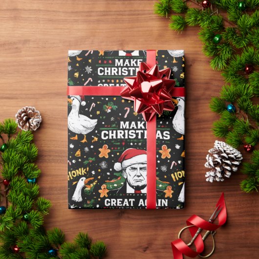 Grappige Make Christmas Great Again Gans Meme Cadeaupapier (Feestdagen Geschenken)
