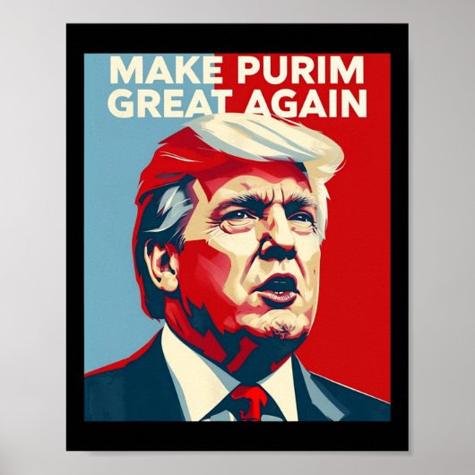 Grappige Make Purim Great Again Purim Kostuum Trum Poster (Voorkant)