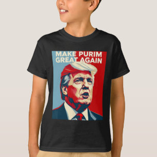 Grappige Make Purim Great Again Purim Kostuum Trum T-shirt