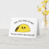 Grappige make-up Kaart, vechten, ruzie maken Taco  Kaart (Gele Bloem)