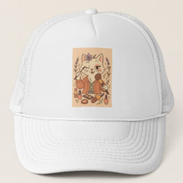 Grappige Make-up Kat Hoed - Mooie Cartoon Hoed voo Trucker Pet