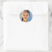 Grappige Make-up Klassieke Ronde Sticker (Tas)