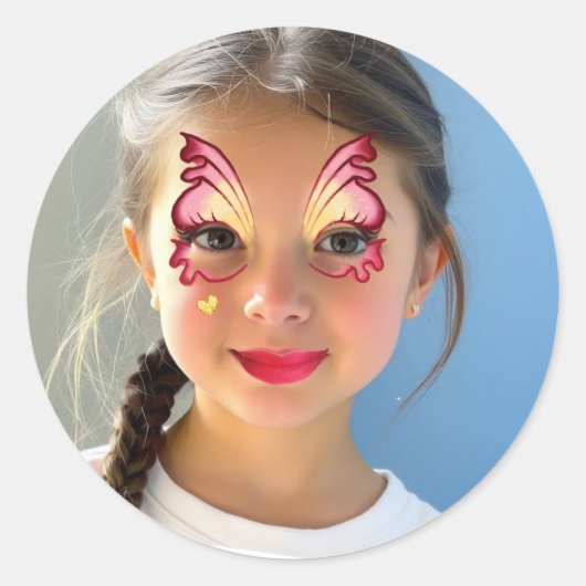 Grappige Make-up Klassieke Ronde Sticker (Voorkant)