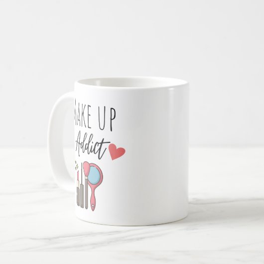 Grappige make-up verslaafde koffiemok (Voorkant links)