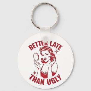 Grappige make-up woordspeling, glam meisje humor, sleutelhanger