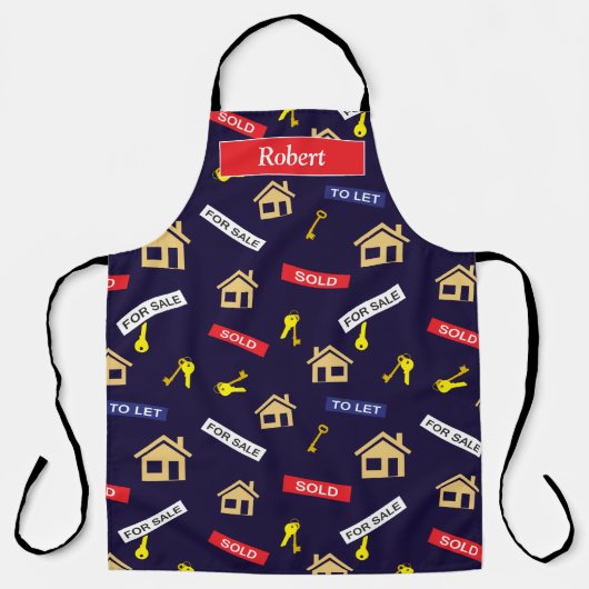 Grappige makelaar gepersonaliseerd schort (Voorkant)