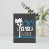 Grappige makelaar in licentie om makelaar te verko briefkaart (Staand voorkant)