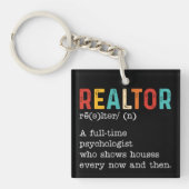 Grappige makelaar makelaar functiebeschrijving sleutelhanger (voorkant)