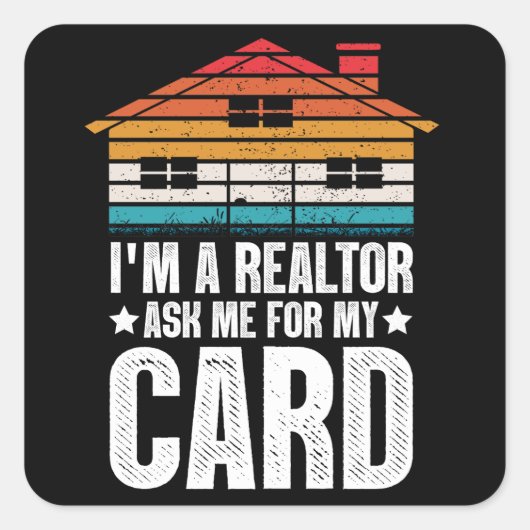 Grappige  makelaar makelaar makelaar Kaart Vierkante Sticker (Voorkant)