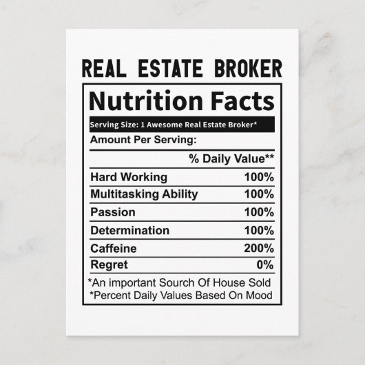 Grappige makelaar makelaar makelaar voeding feiten briefkaart (Voorkant)