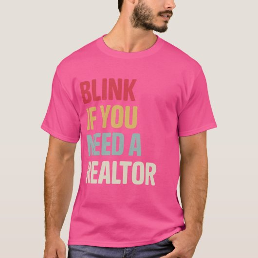 Grappige makelaar Retro knipperen als je een T-shirt (Voorkant)