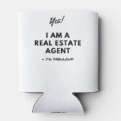 Grappige makelaar Uniek Zwart-wit Blikjeskoeler (Achterkant)