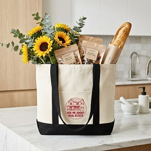 Grappige makelaar vastgoed makelaar naam logo bood tote bag