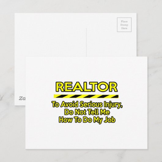 Grappige makelaar.. Vertel het me niet Briefkaart (Voorkant / Achterkant)
