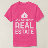 Grappige makelaar Vraag me over Real Estate G T-shirt (Design voorkant)