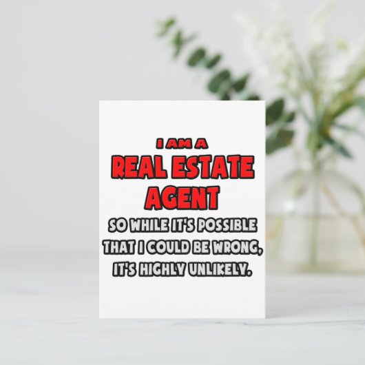Grappige makelaar.. Zeer onwaarschijnlijk Briefkaart (Staand voorkant)