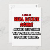 Grappige makelaar.. Zeer onwaarschijnlijk Briefkaart (Voorkant / Achterkant)