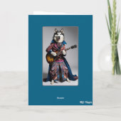 Grappige Malamute Rockster Kaart (Achterkant)