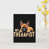 Grappige Malinois Puppy Mijn Therast Belgische Her Kaart (Gele Bloem)