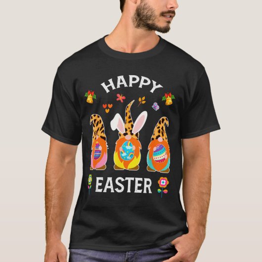 Grappige malle drie kabouters konijn houdende ei b t-shirt (Voorkant)