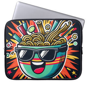 Grappige Malle Noedel Cartoon Ramen Kom Laptop Sleeve