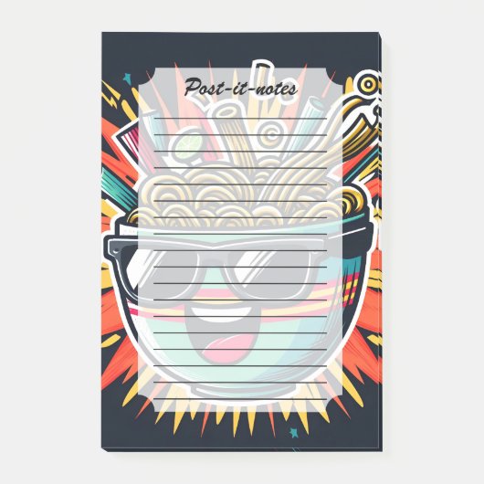Grappige Malle Noedel Cartoon Ramen Kom Post-it® Notes (Voorkant)