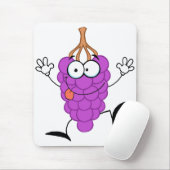 grappige malle paarse druiven cartoon personage muismat (Met muis)