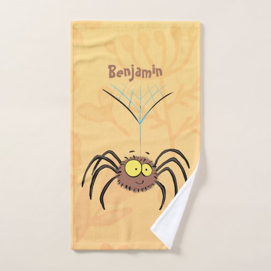 Grappige malse pluizige spin cartoon bad handdoek (Handdoek)