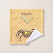 Grappige malse pluizige spin cartoon bad handdoek (Wasdoekje)