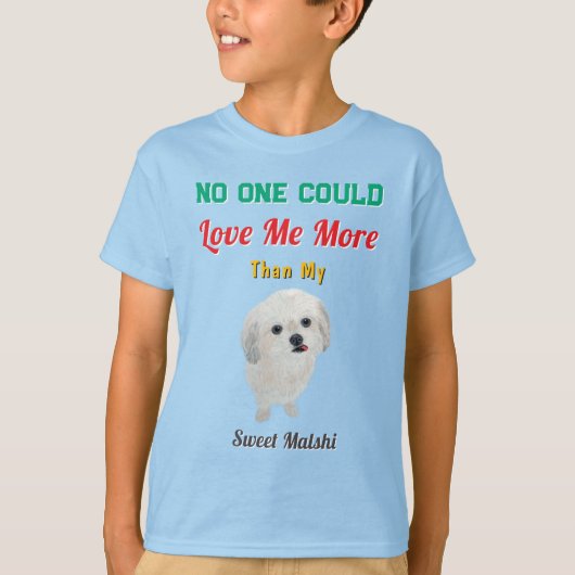 Grappige Malshi Puppyliefde T-shirt (Voorkant)