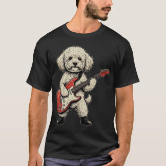 Grappige Maltipoo die elektrische gitaar speelt Vi T-shirt