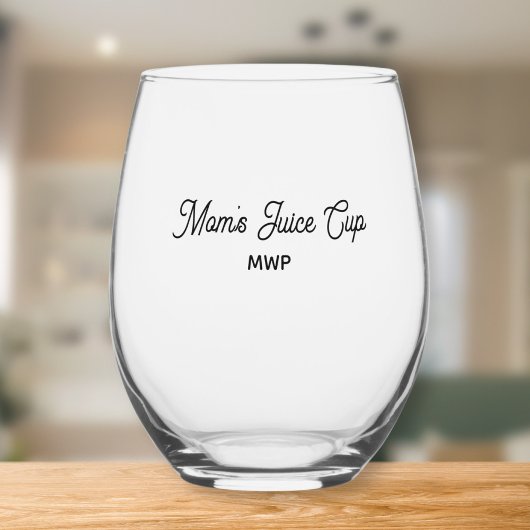 Grappige mam sap cup, monogram elke aangepaste tek wijnglas zonder voet