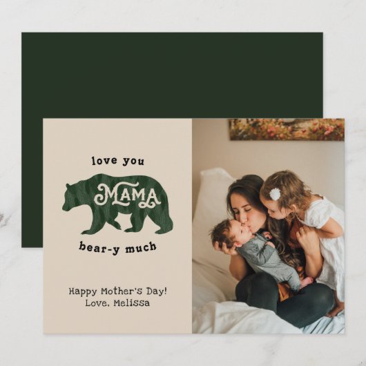 Grappige Mama Beer Moederdag Custom Foto Feestdagenkaart (Voorkant / Achterkant)