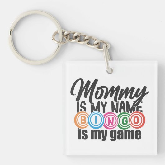 Grappige mama bingo woordkunst  sleutelhanger (voorkant)
