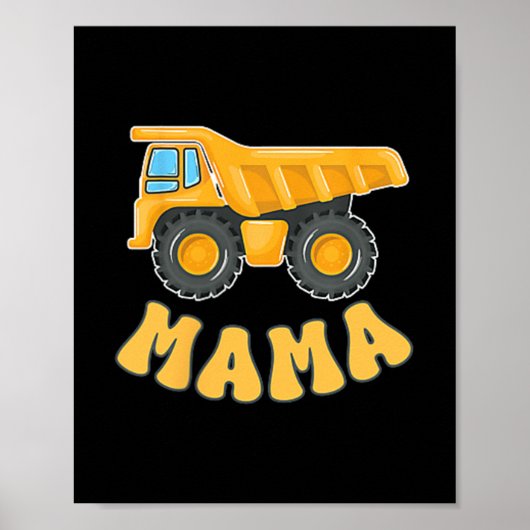 Grappige Mama Bouw Graafmachine Kinder Matching FA Poster (Voorkant)